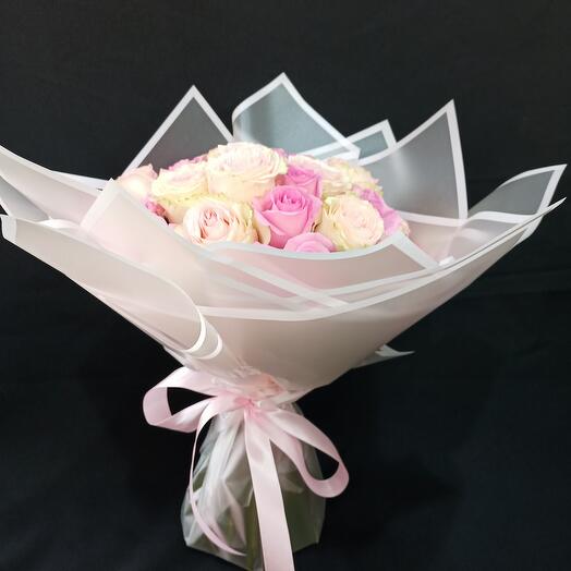 Pink double color 30roses bouquet