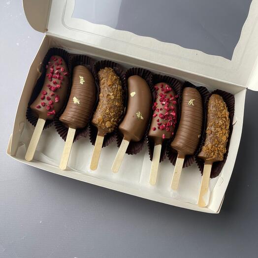 Plátanos en chocolate con leche