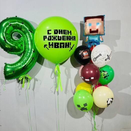 Balloons for birthday Minecraft Minecraft 13 pcs
