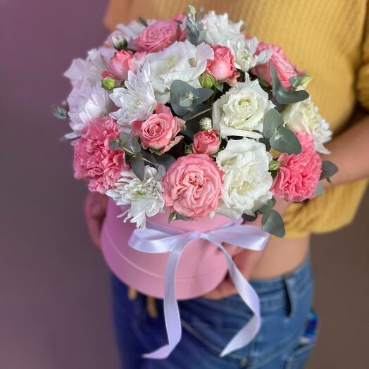 Цветы в коробке «Фламинго»