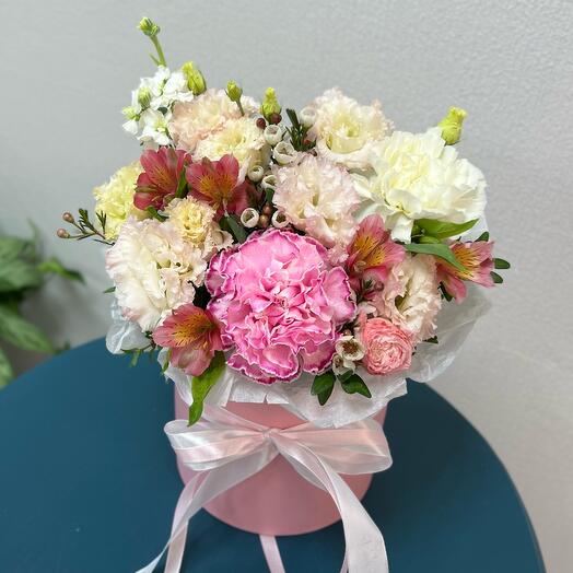 A box of Marshmallows with an eustoma