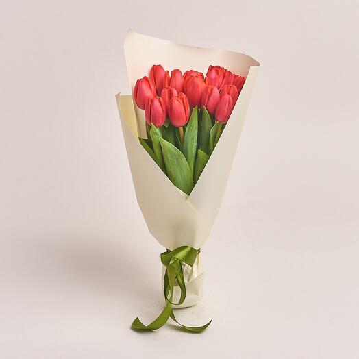 15 Red Tulips Bouquet