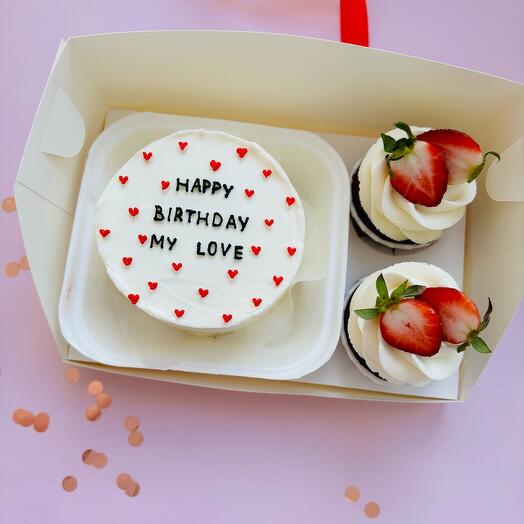 Бенто и 2 Капкейка, happy birthday