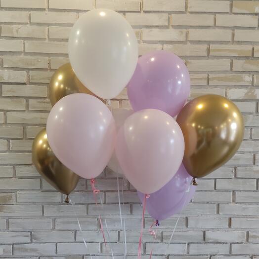 Balls 9(white,gold,pink, lilac)