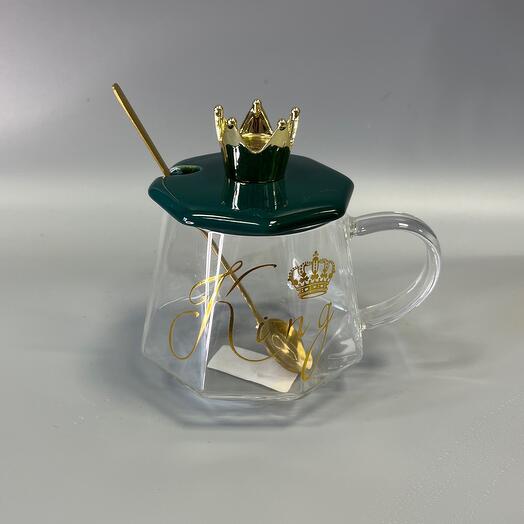 Кружка с ложкой «King»