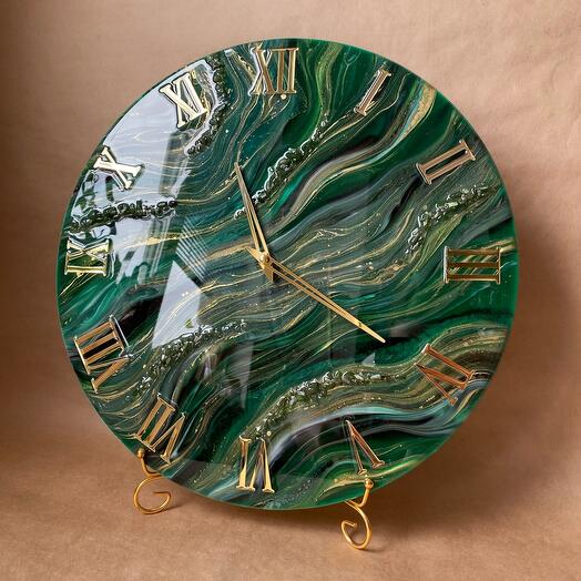 Wall clock made of epoxy resin