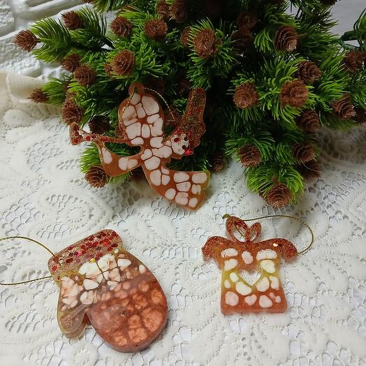 Ёлочные игрушки из эпоксидной смолы