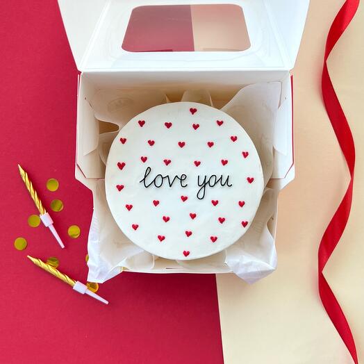 Бенто торт «love you», в подарок, на годовщину, любимому/мужу/парню/девушке/жене