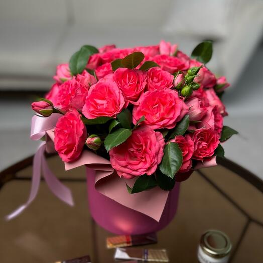 Бокс с кустовыми розами