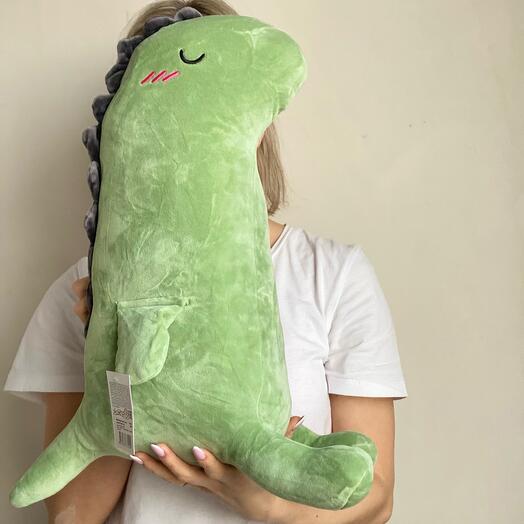 Мягкая игрушка-подушка «Сонный динозавр» зеленый 💚 🦖