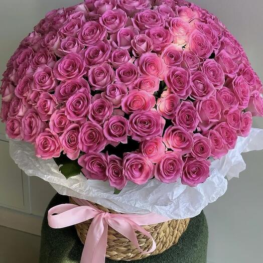 Корзина «101 Роза Ревиваль»