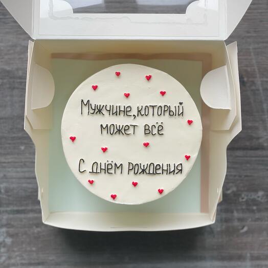 Бенто-торт с надписью и сердечками