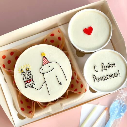 Juego de pastel de cumpleaños Bento + 2 pasteles en un vaso
