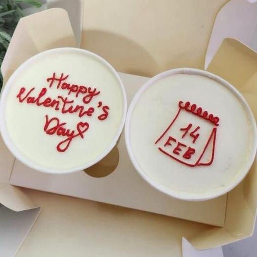 Торт в стакане капкейк с днём святого Валентина