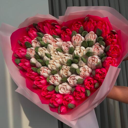 Букет сердце из зефиры