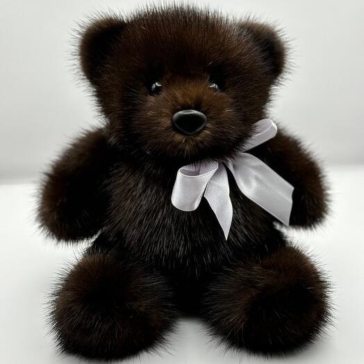 Мишка Лав для мамы из натурального меха норки