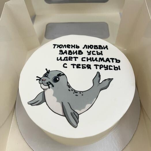 Бенто торт Тюлень на 14 февраля