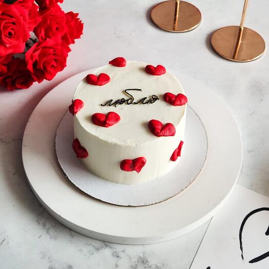 Bento cake "Love" with hearts
