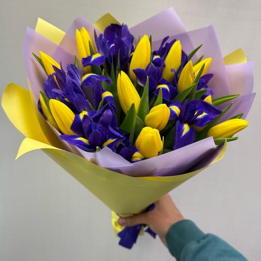 Tulip with iris spring