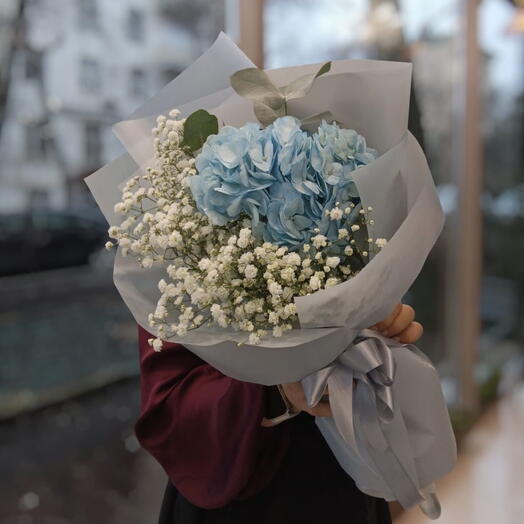 Ramo de hortensias y gypsophila