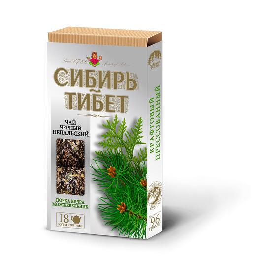 Сибирь Тибет чай черный непальский с сибирской почкой кедра и можжевельником, плиточный