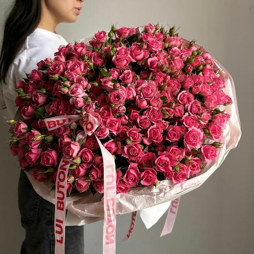 Букет "51 кустовых малиновых роз"
