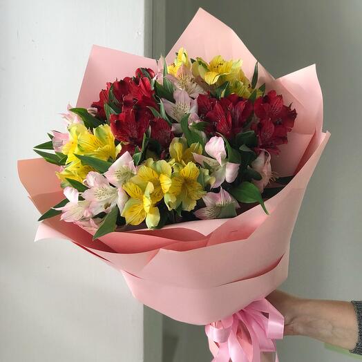 Красивый Букет 11 альстромерий mix 45 Buket flowers