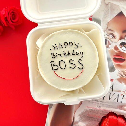 Бенто-торт "Happy Birthday Boss" коллеге