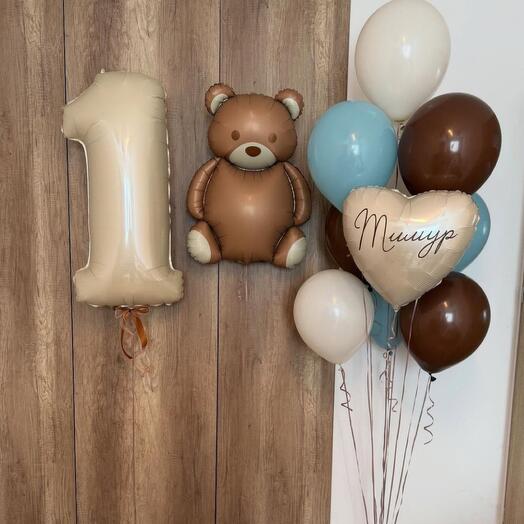 Набор Шаров для мальчика на годик,12 Шаров