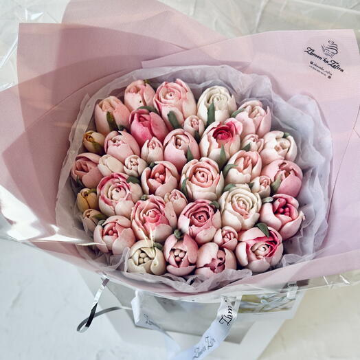 Букет зефирный (тюльпаны) в подарок девушке, маме, коллеге