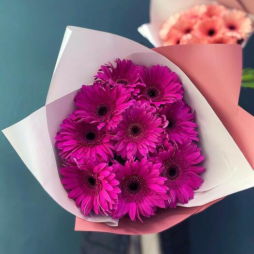 Pinky mood 🌸🦋🍀 из 11 ярких гербер! больше живых Цветов и меньше обертки пустой =)