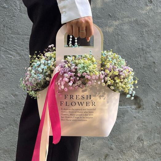 Сумочка цветной гипсофилы