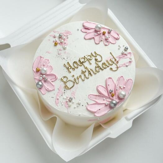 Бенто торт «happy birthday 🌸» на день рождения