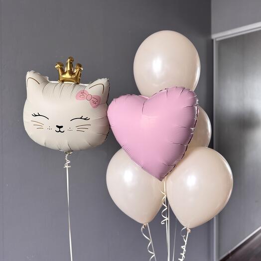Шары с кошечкой в короне