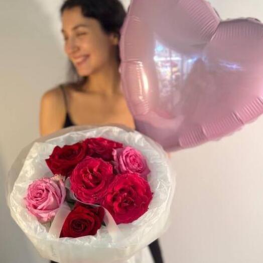Букет роз с шаром