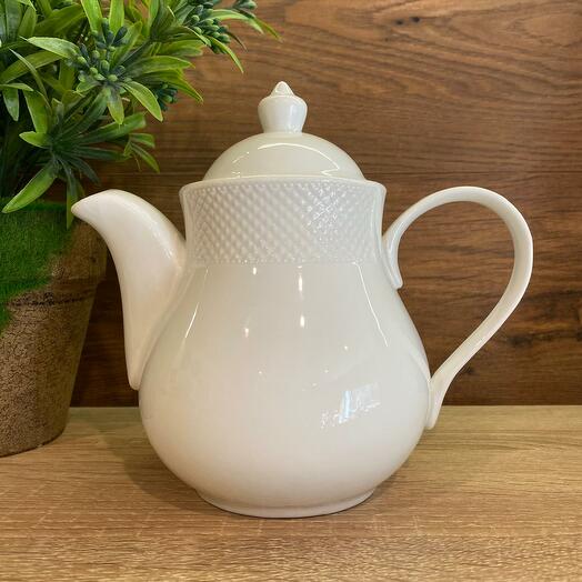 Чайник заварочный фарфор белый 950 мл