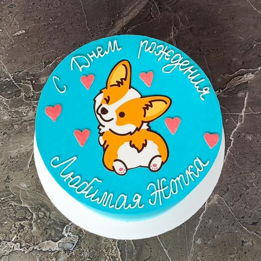 Торт на день рождения с корги