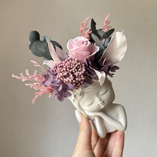 Композиция Малышка сиренево-розовая