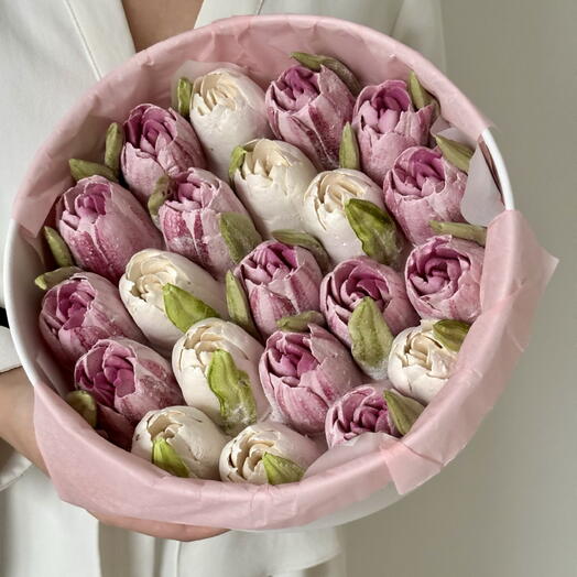 Букет из зефира в подарок маме, жене, девушке