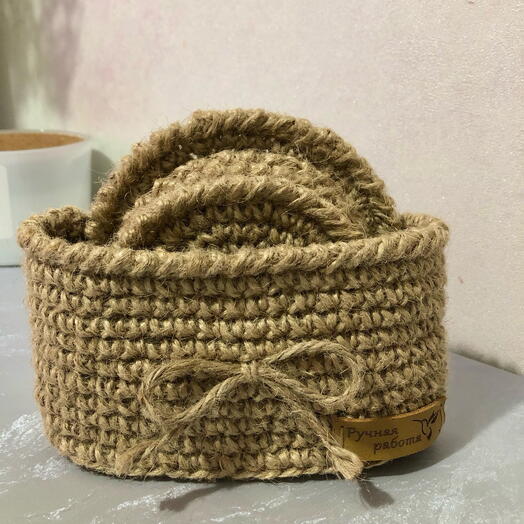 Салфетница с подставками для чашек и чайника