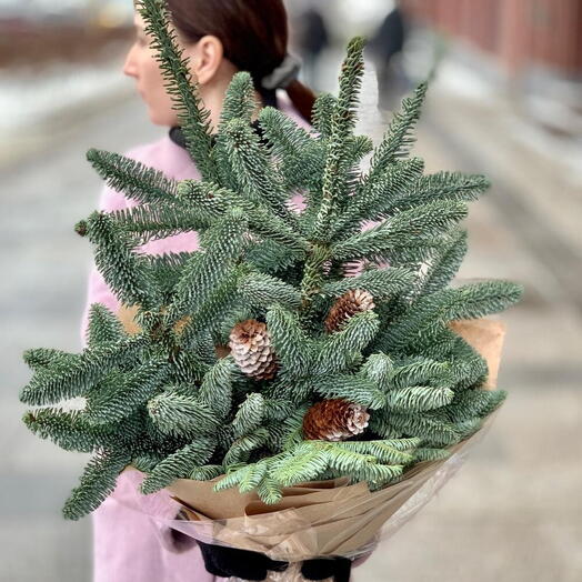 Букет из нобилиса (датской пихты) с шишками