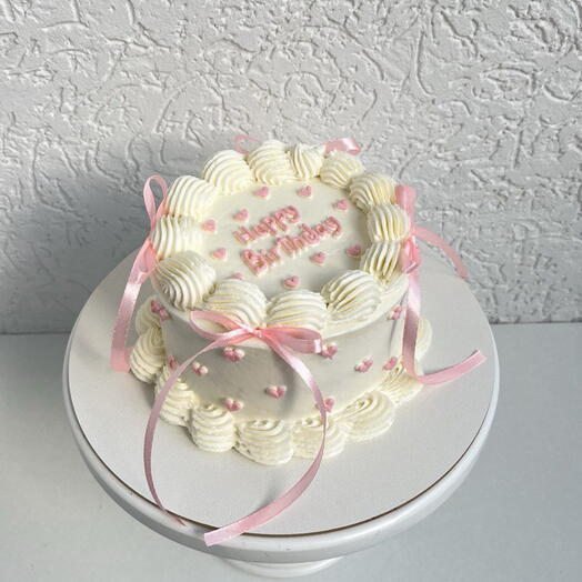 Торт на 1 кг с надписью "Happy Birthday", торт для девушки, торт для сестры, торт для дочки