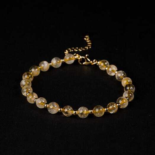 Браслет Самшит Цитрин 14K 21 см (BRA1146)
