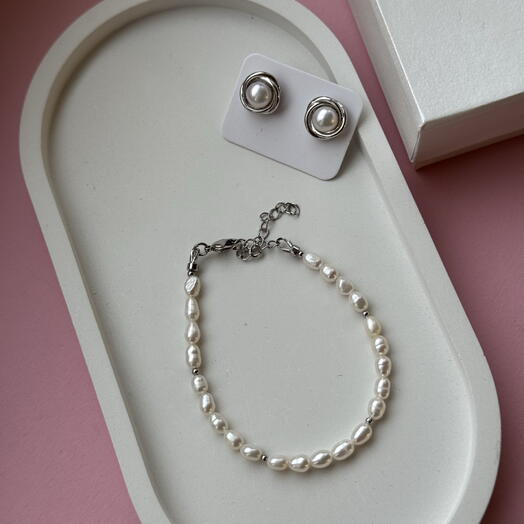 Комплект Mini pearl серебристый