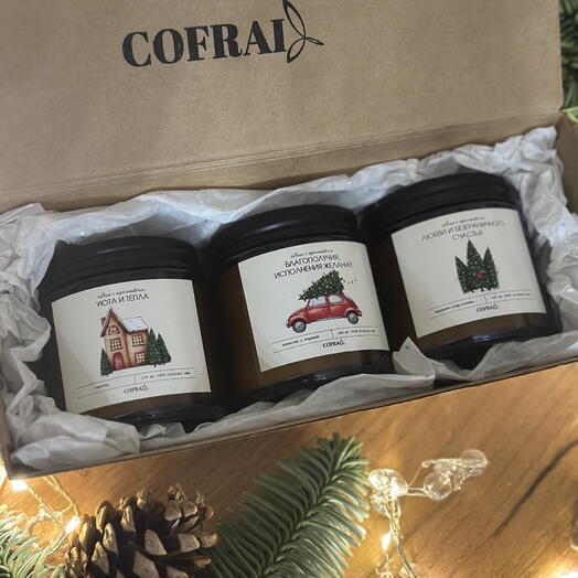 Новогодний набор свечей с пожеланиями