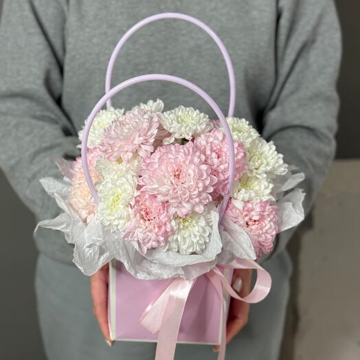 Мини-композиция из хризантем💖 / цветы с доставкой в Уфе