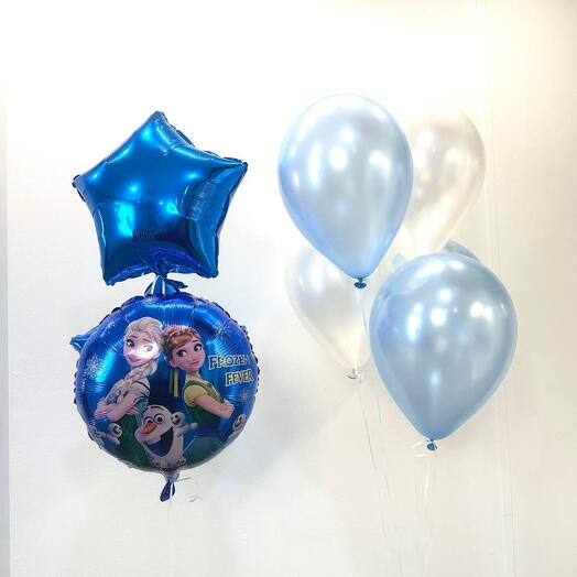 Шары холодное сердце Звезда + Герои Холодного Сердца + Фонтан)