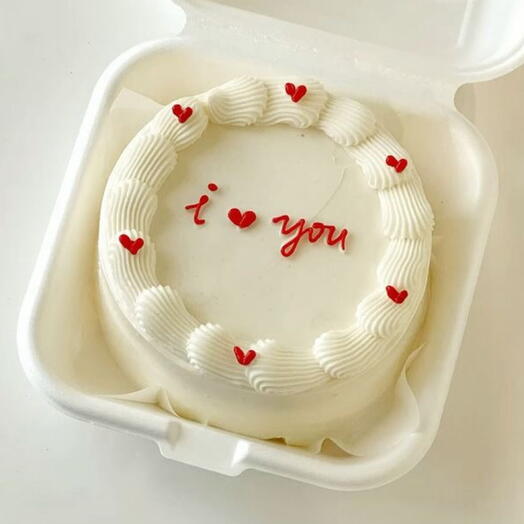 🤍 бенто - торт 500г с сердцами I love you