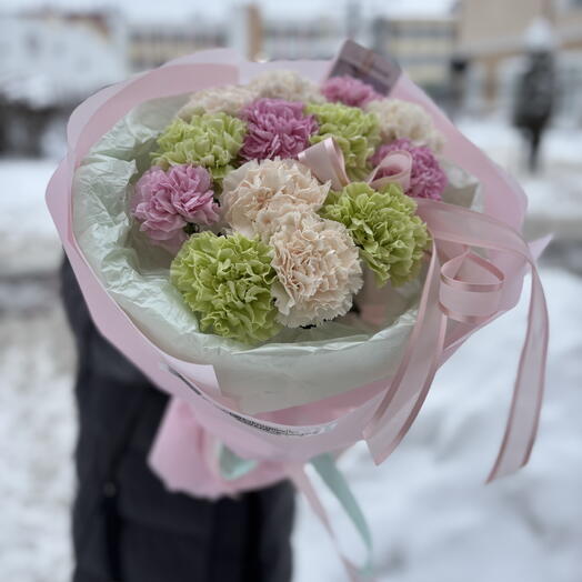 Букет Милашка из цветных диантусов