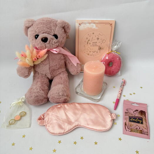 Подарочный набор с мягким мишкой